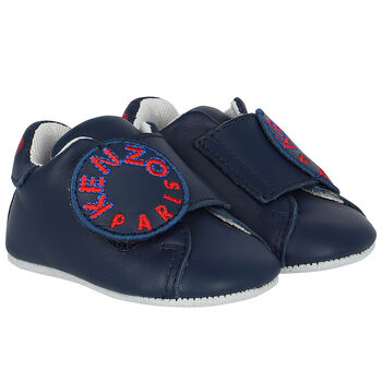 Baby Boys Navy Blue Logo Pre Walker Shoes
